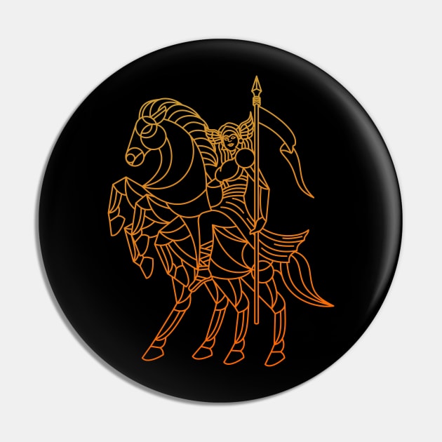 Valkyrie with sleipnir line art Pin by Shankara