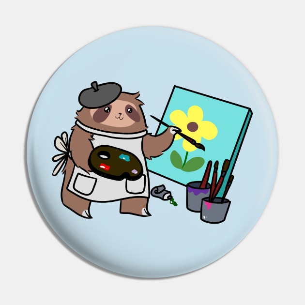 Artist Painter Sloth Pin by saradaboru