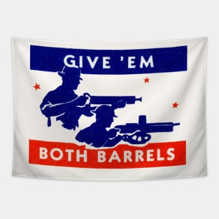 WWII Both Barrels Tapestry