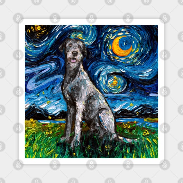 Irish Wolfhound Starry Night Magnet by sagittariusgallery