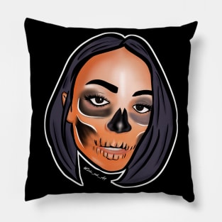 Orange Skull Pillow