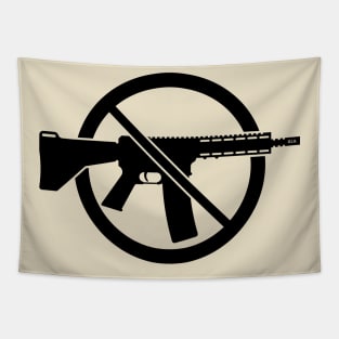 Gun Ban / Prohibition Sign (No Weapons / Peace / Black) Tapestry