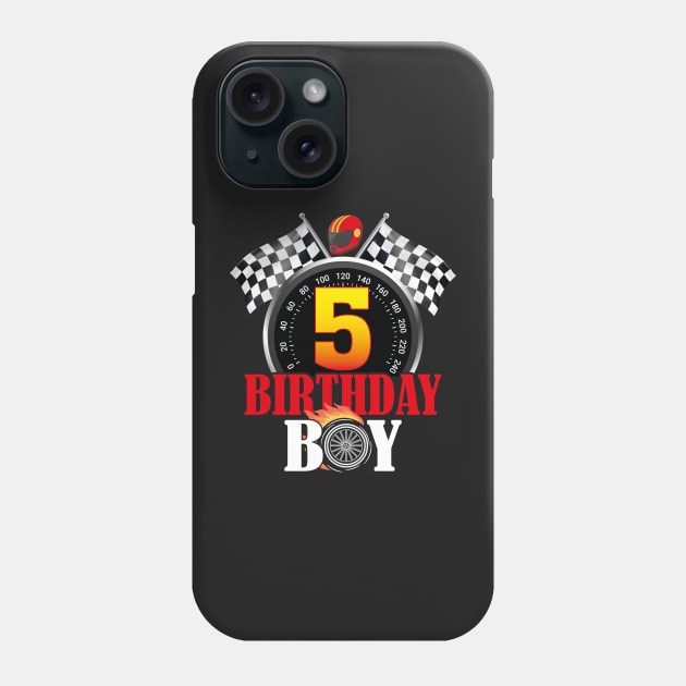 Kids 5th Birthday Racing Car Driver Phone Case by GShow