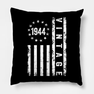 80 Years Old Gifts Vintage 1944 American Flag 80th Birthday Pillow