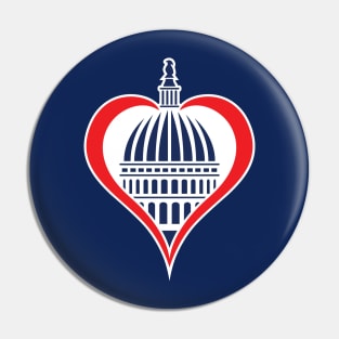 Washington DC Capitol Dome with Heart Pin