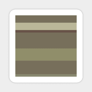 A pretty palette of Purplish Brown, Grey Brown, Camouflage Green, Sage and Artichoke stripes. Magnet