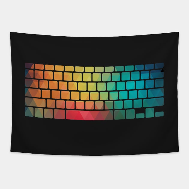 Rainbow color pattern keyboard Tapestry by AdiDsgn