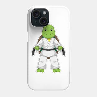 Turtle at Martial arts with black Belt Phone Case