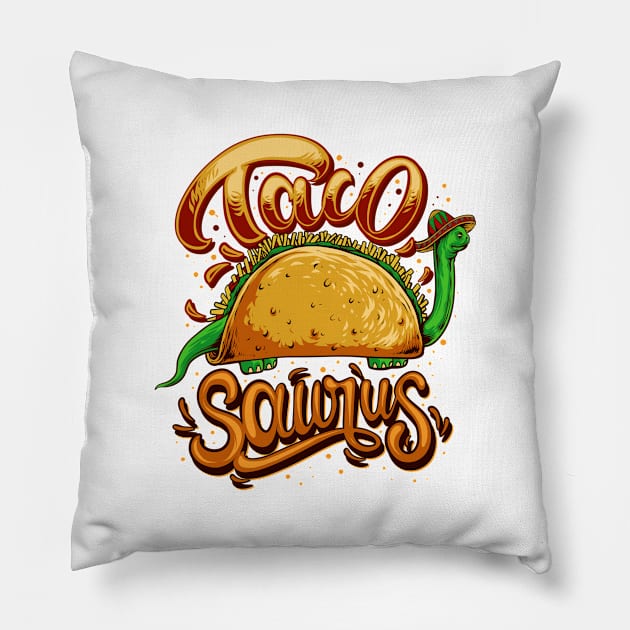 Taco Saurus - Cinco De Mayo T-Rex Pillow by BDAZ