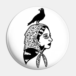 Crow Lady Pin