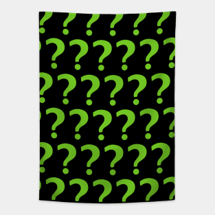 Green Question Marks Enigma pattern Tapestry