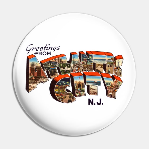 Greetings from Atlantic City New Jersey Pin by reapolo