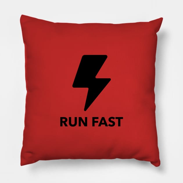 Run Fast Tee Pillow by fitcoclothing