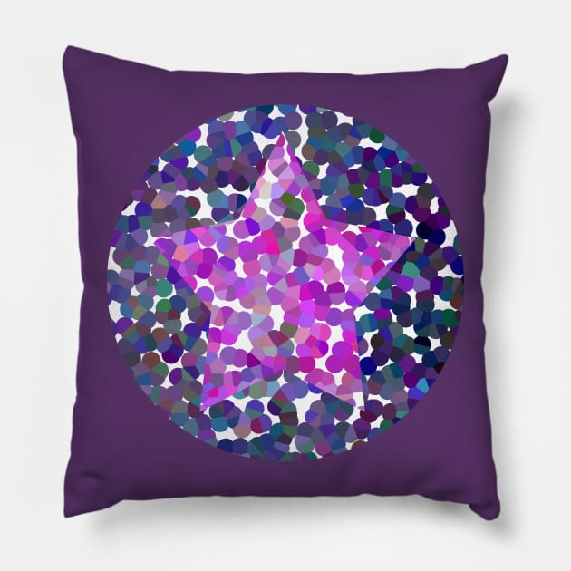 Purple Dotty Star Pillow by ellenhenryart