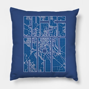 Chisinau, Moldova City Map Typography - Blueprint Pillow