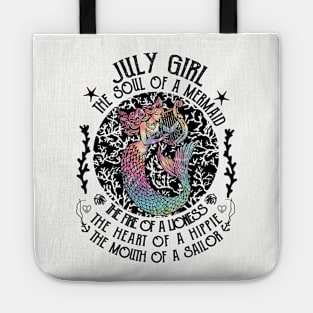 July Girl The Soul Of A Mermaid Hippie T-shirt Tote