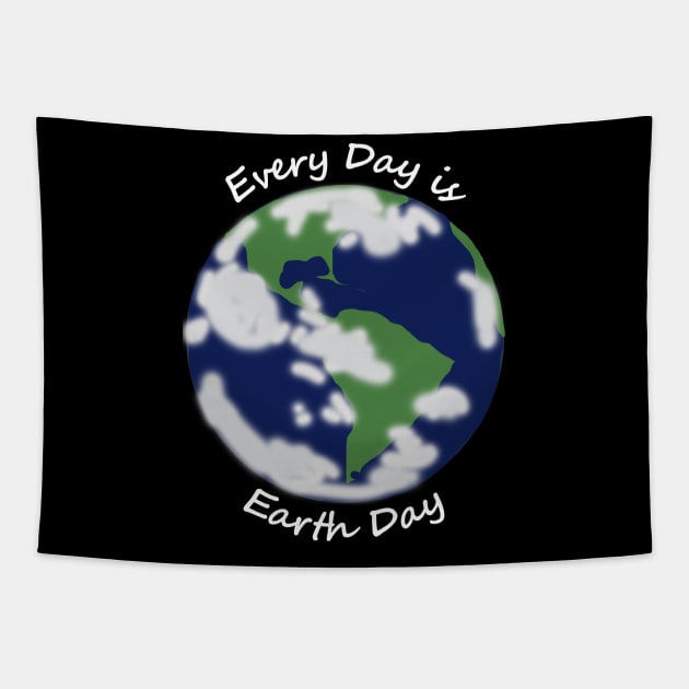 Every Day is Earth Day Planet Tapestry by ellenhenryart