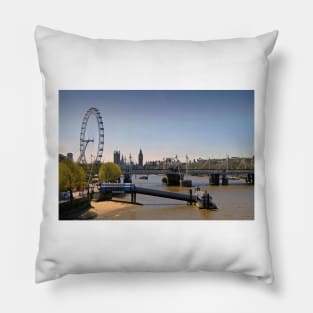 London Eye Houses of Parliament England Pillow