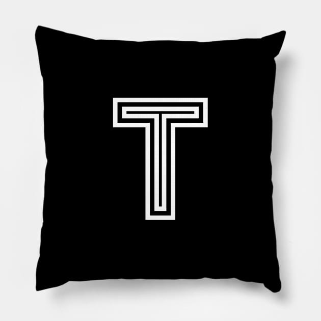 Letter T Pillow by RaymondWareNYC