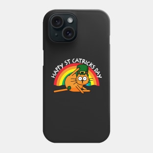 St Catricks Day Cat Leprechaun Shamrock Censor Phone Case