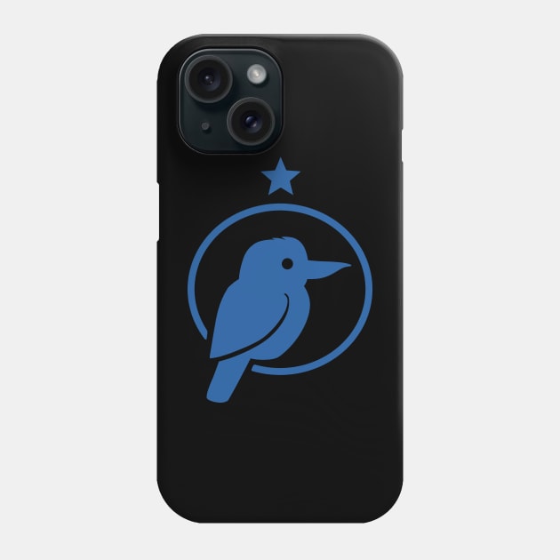 Stylized silhouette of Kookaburra in blue ink Phone Case by croquis design