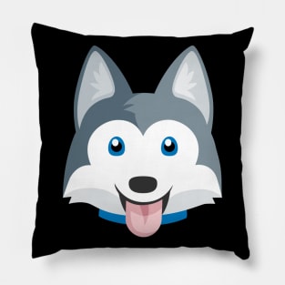 Siberian Husky - Cute Puppy Face for Dog Lovers Pillow