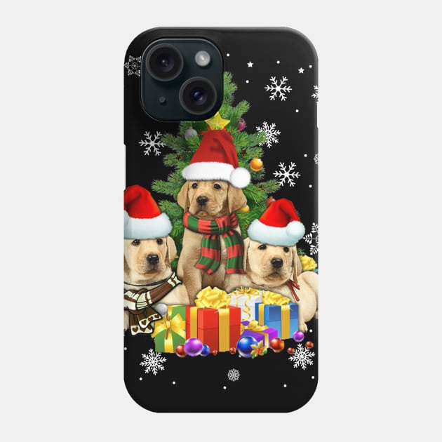 labrador retriever christmas tshirt Phone Case by Him