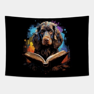 Boykin Spaniel Reads Book Tapestry