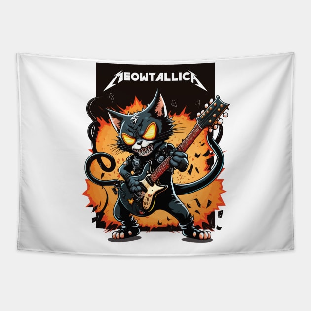 Meowtallica 5 Tapestry by vectrus