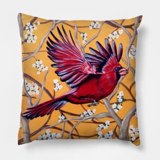Cardinal in Flight Pillow