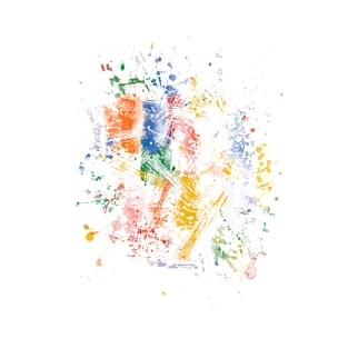 Abstract Vibrant Multicolor Brush Strokes and Splatters 12 T-Shirt