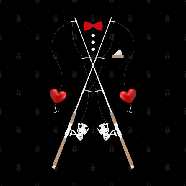 Hearts Bow Tie & Suspenders Valentines Day Costume Fishing by Tesszero