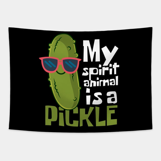 My Spirit Animal Is A Pickle Funny Tapestry by DesignArchitect