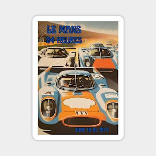 1974 Le Mans 24 Hours/Heures Racing Poster Magnet