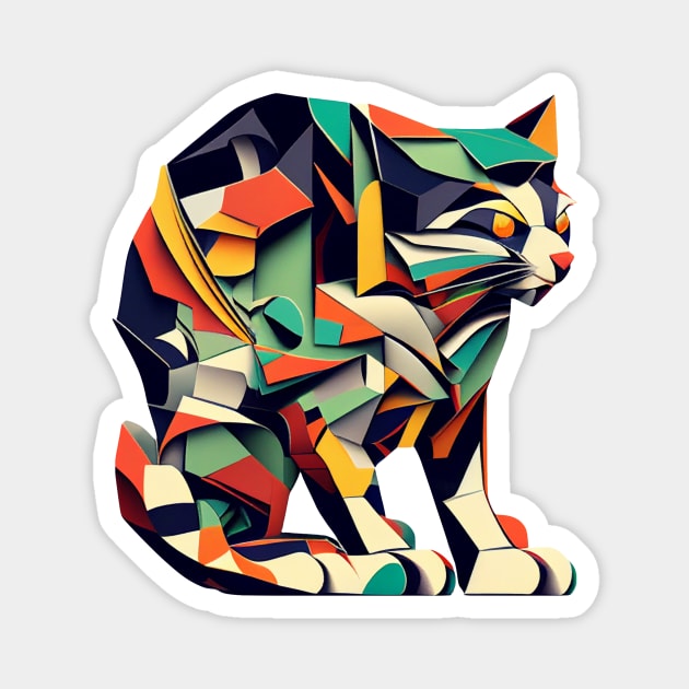 Abstract kitty Magnet by stkUA