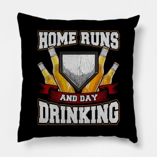 Home Runs And Day Drinking Baseball Sports Pillow