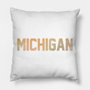 Michigan Pastel Tie Dye Jersey Letter Pillow