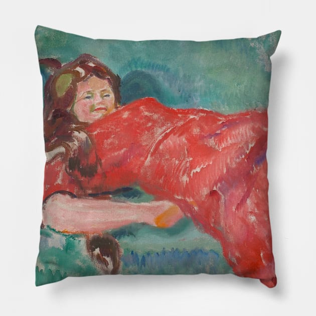 On the Sofa by Edvard Munch Pillow by Classic Art Stall