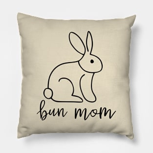 Bun Mom Line Art Pillow