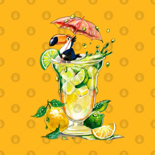 Toucan and Fruit Cocktail by KimLeex