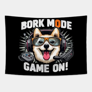 Funny dog mens video game t-shirts funny gamer tee Tapestry