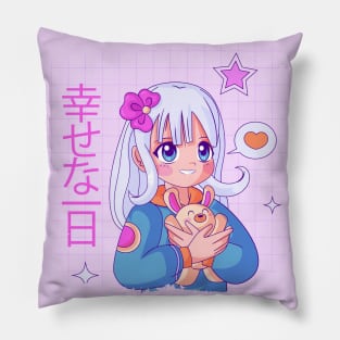 Japanese Anime Kawaii girl drawing Pillow