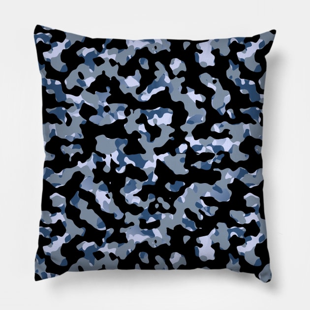 Blue Camouflage Pillow by OriginalDarkPoetry