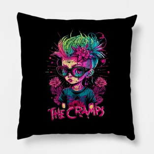 Punk Girl - The Cramps Vintage Pillow