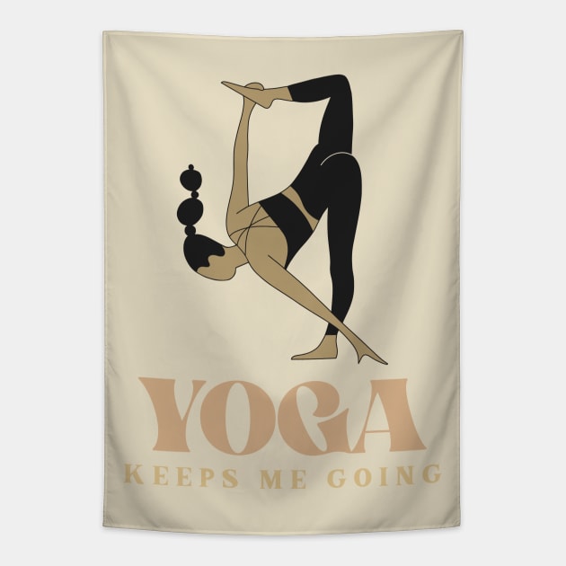 yoga keeps me going Tapestry by WOAT