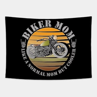 Cool motorcycle motorcyclist biker mother mom Tapestry