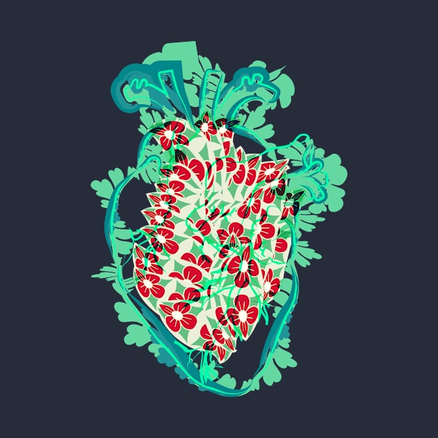 Vintage Botanical Heart by Salma Ismail