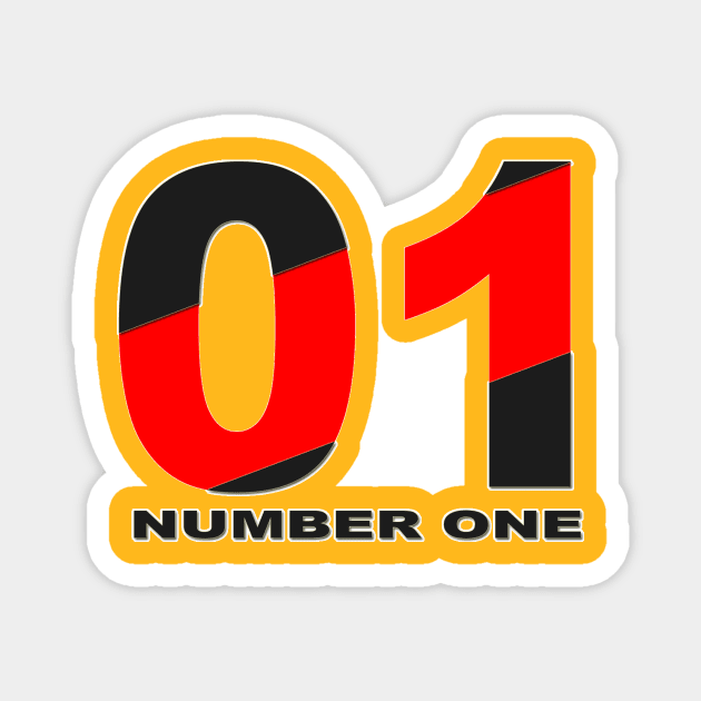 NUMBER-01-BLACK-AND-RED--COLOR Magnet by UNIQUE GIFTS