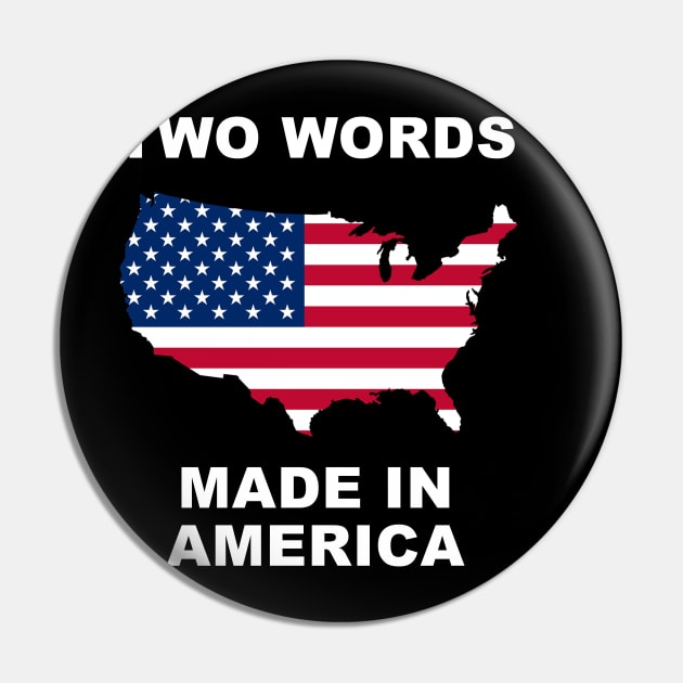 Two Words Made In America Pin by KellyCollDesigns