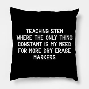 Teaching STEM Where the only thing constant is my need Pillow